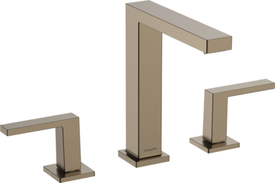 Mélangeur de lavabo 3 trous Hansgrohe Tecturis E 150 avec bonde Push-Open en bronze brossé
