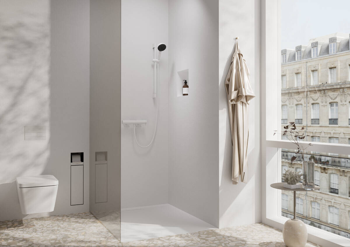 Mitigeur de douche Hansgrohe Tecturis E en blanc mat