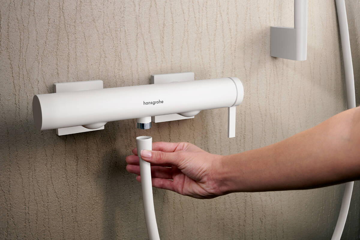 Mitigeur de douche Hansgrohe Tecturis E en blanc mat — vue 4