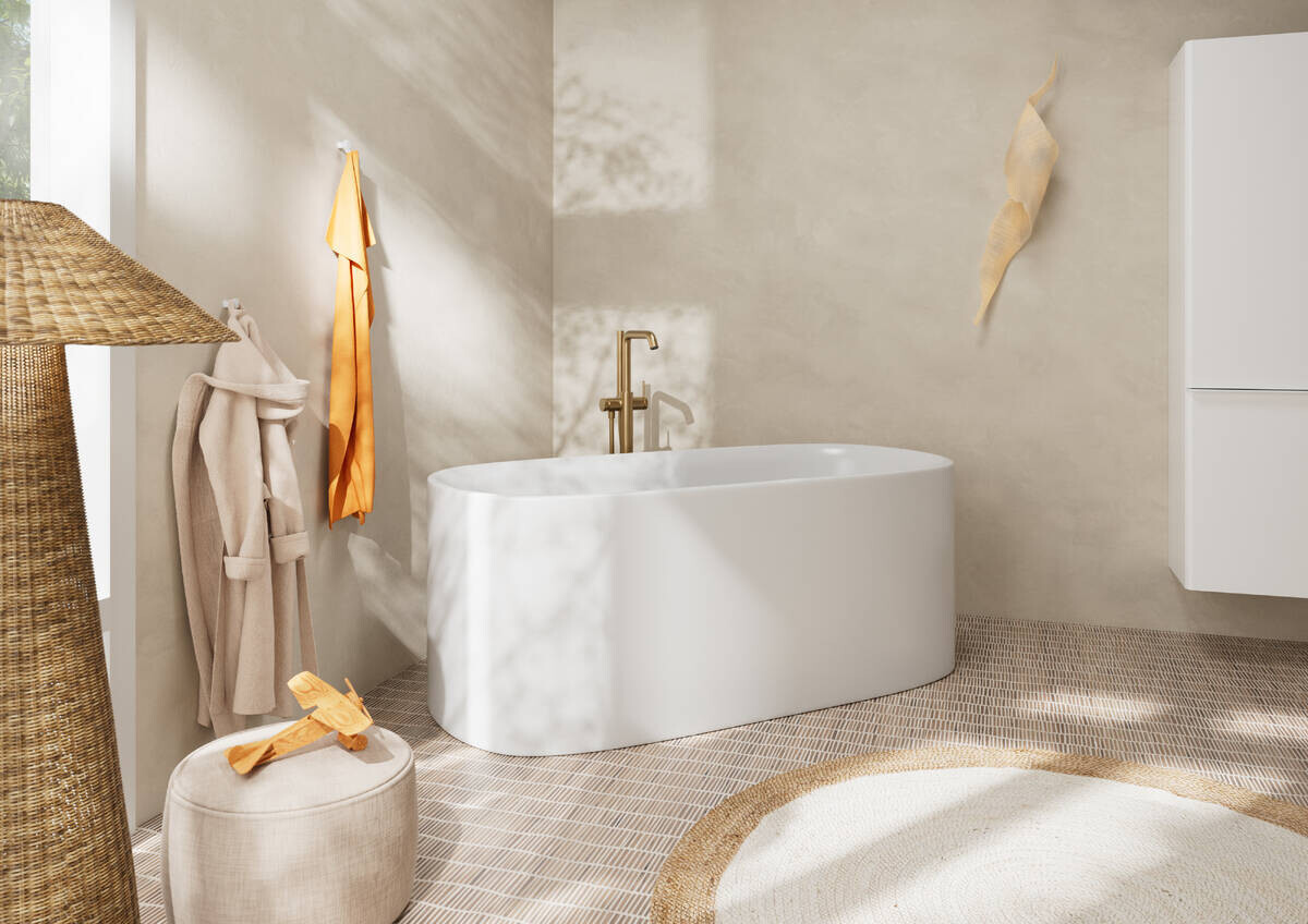 Mitigeur de bain / douche Hansgrohe Tecturis S pour montage au sol en bronze brossé