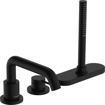 Mélangeur 3 trous pour montage sur bord de baignoire Hansgrohe Tecturis S avec sBox en noir mat