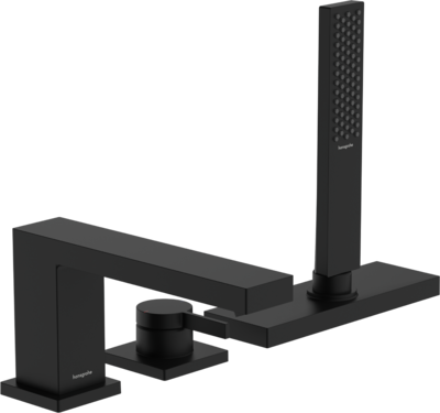 Mélangeur 3 trous pour montage sur bord de baignoire Hansgrohe Tecturis E avec sBoxn en noir mat