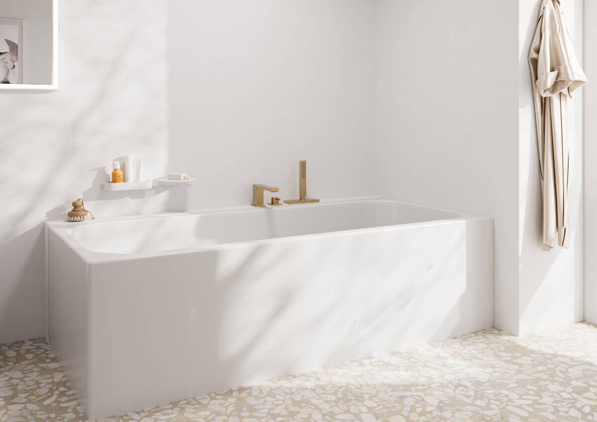 Mélangeur 3 trous pour montage sur bord de baignoire Hansgrohe Tecturis E avec sBoxn en bronze brossé
