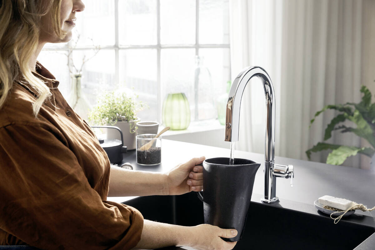 Mitigeur de cuisine Hansgrohe Aqittura M91 210, avec douchette extractible 1 jet