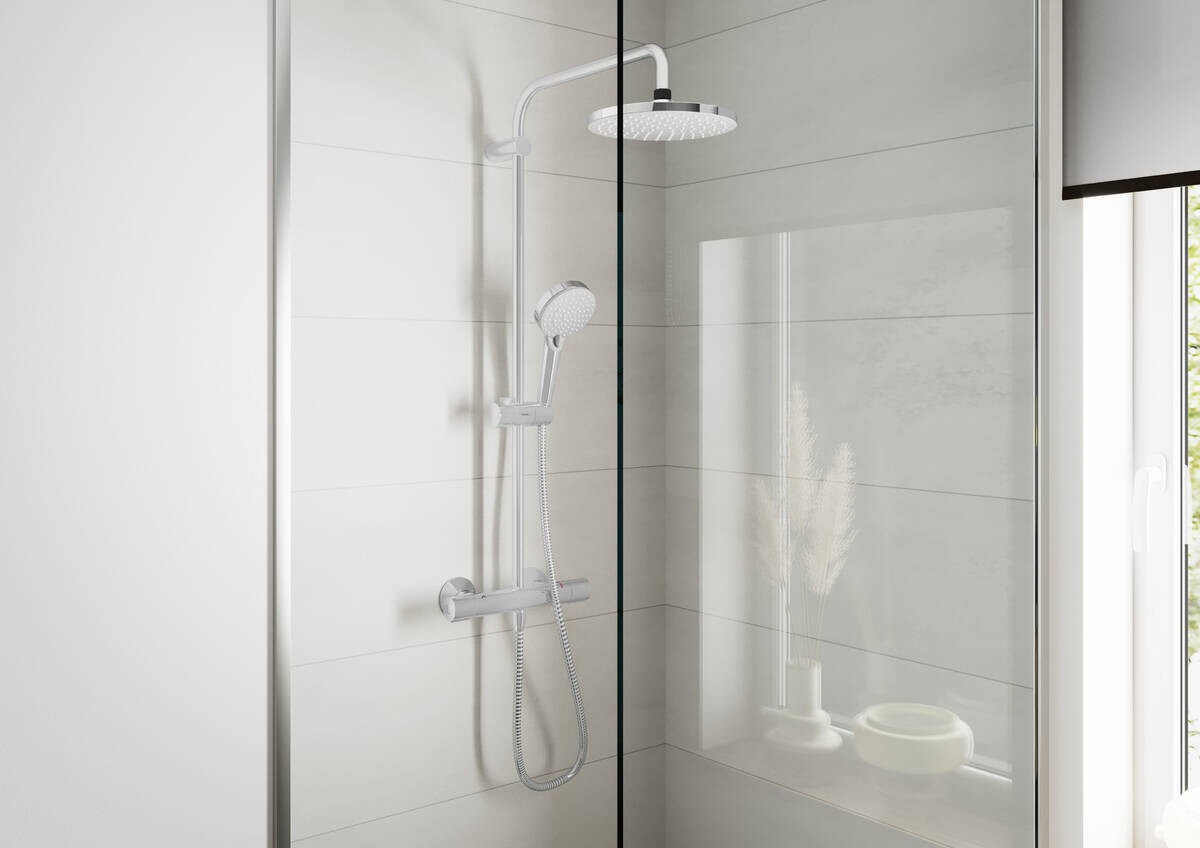Colonne de douche Showerpipe Hansgrohe Vernis Blend 200 1 jet avec mitigeur thermostatique