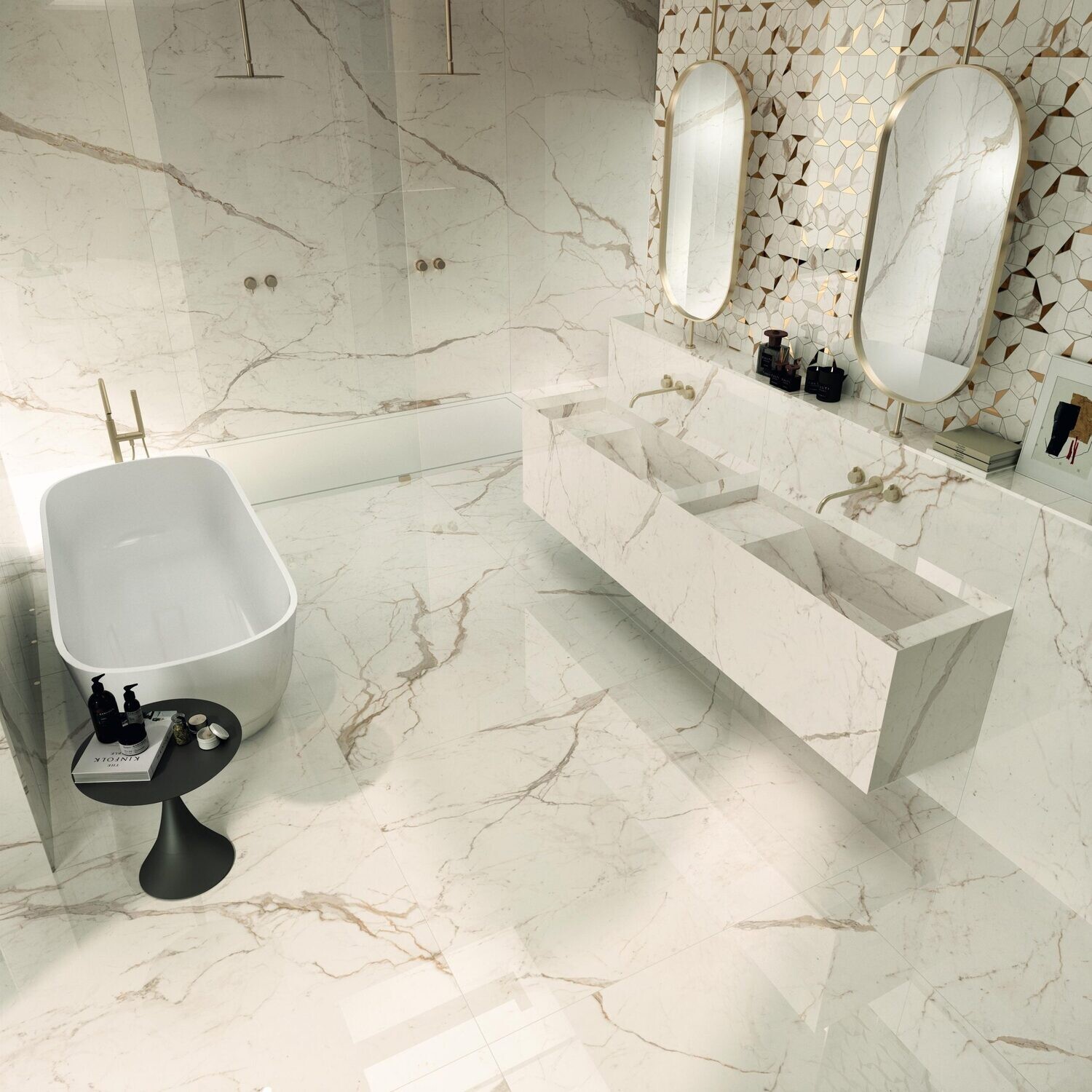 Grès cérame Marvel Shine Calacatta Prestigio poli 120 x 240 cm - Atlas Concorde — vue 3