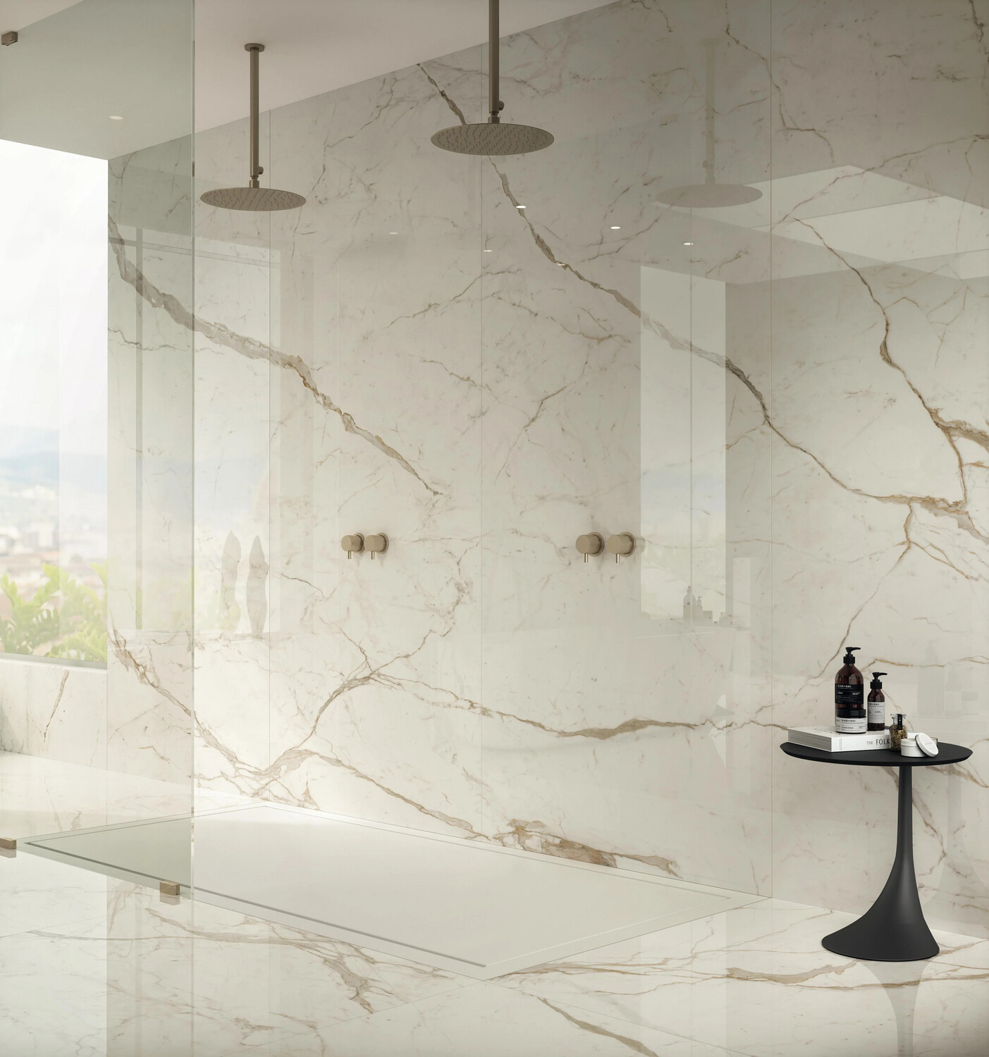 Grès cérame Marvel Shine Calacatta Prestigio poli 120 x 240 cm - Atlas Concorde — vue 4