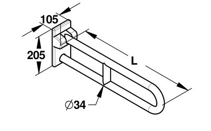 Barre d’appui et de maintien Presto relevable pour WC