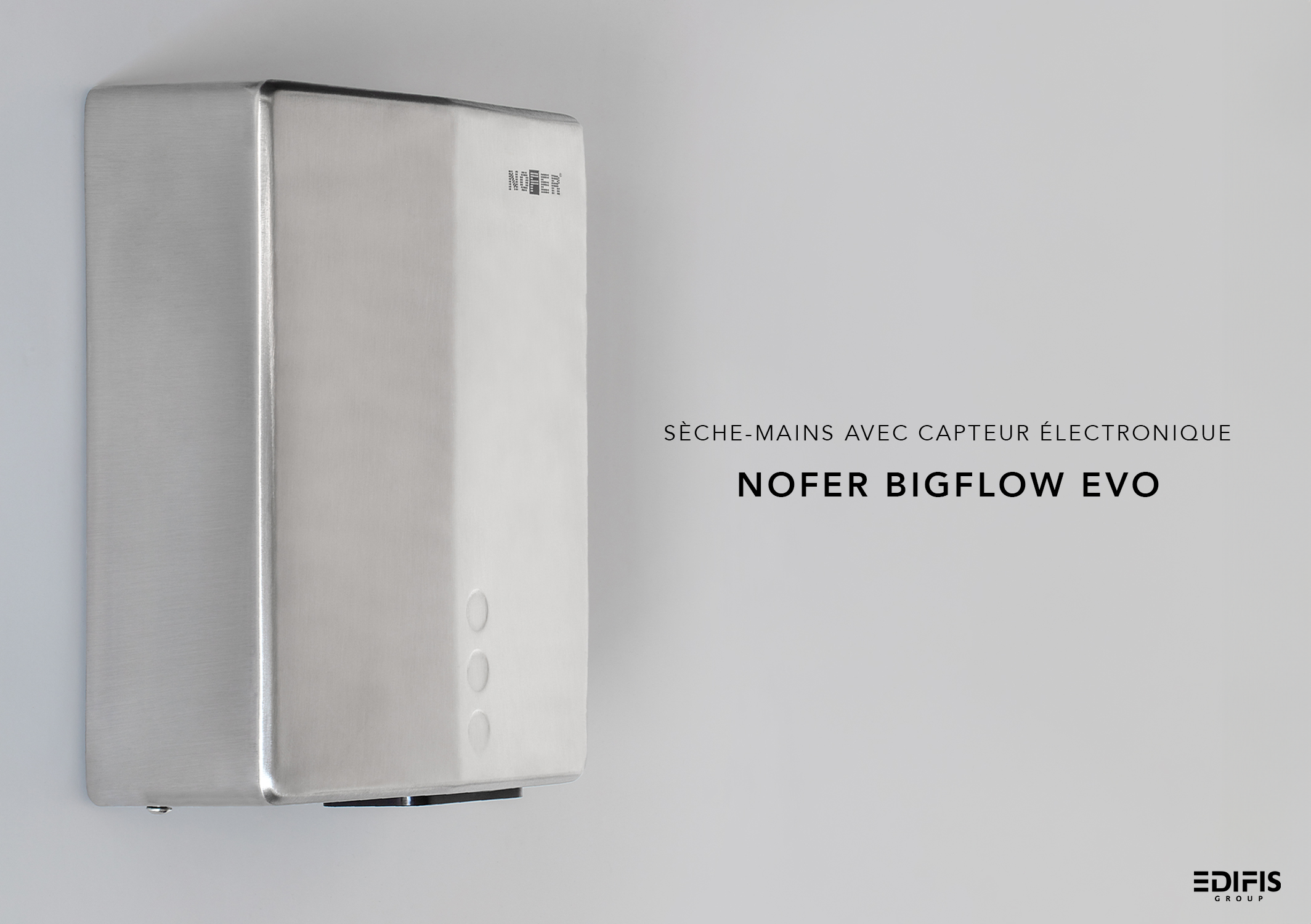 Sèche-mains avec capteur électronique Nofer Bigflow Evo en blanc - vue 2