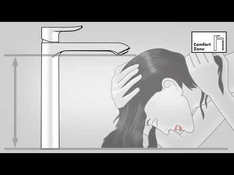 Mitigeur de lavabo AXOR Citterio 280 surélevé avec poignée manette et vidage coupe rhombique