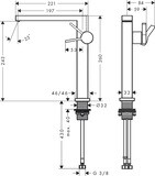 Mitigeur de lavabo Hansgrohe Tecturis E Fine 240 CoolStart avec bonde Push-Open en bronze brossé