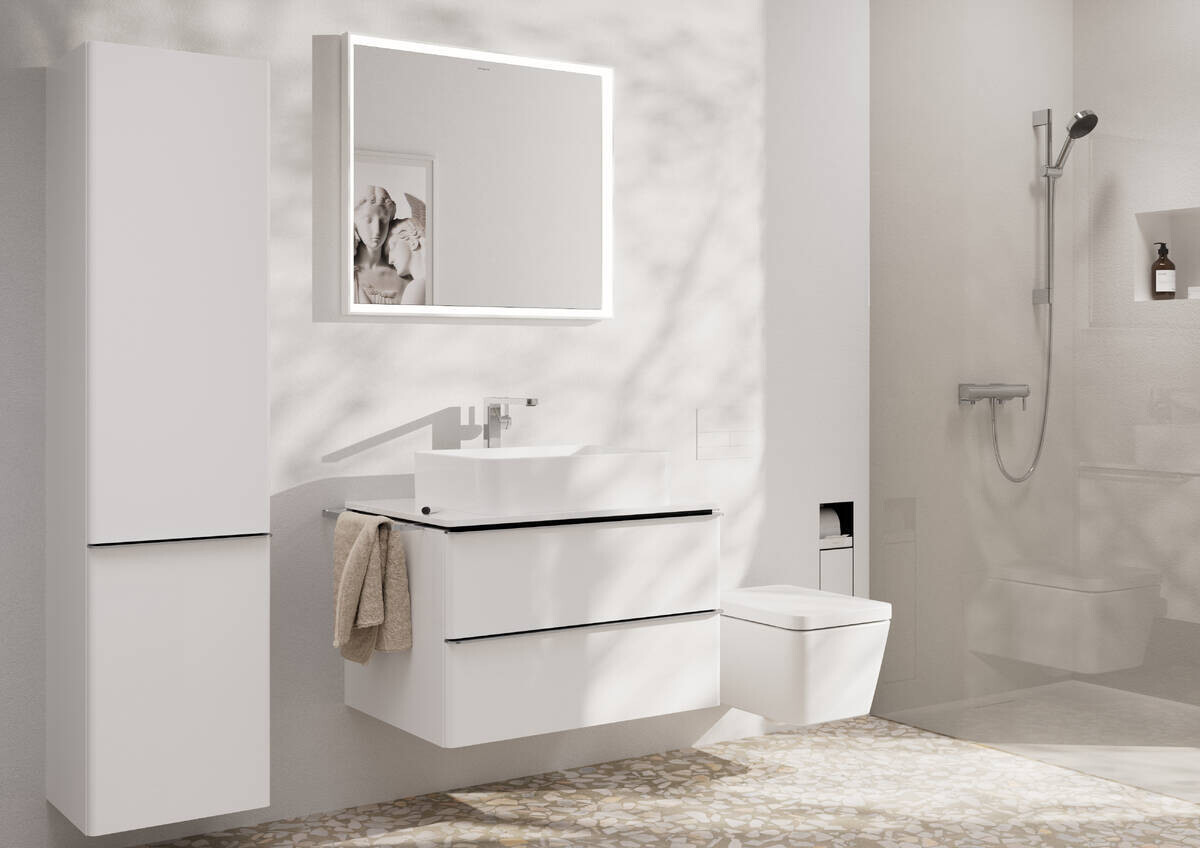 Mitigeur de lavabo Hansgrohe Tecturis E Fine 240 CoolStart, avec bonde Push-Open