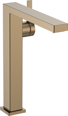 Mitigeur de lavabo Hangrohe Tecturis E Fine 240 CoolStart avec bonde Push-Open en bronze brossé