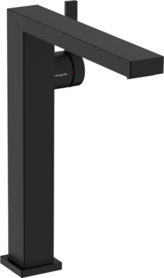 Mitigeur de lavabo Hangrohe Tecturis E Fine 240 CoolStart avec bonde Push-Open en noir mat