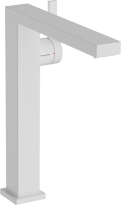 Mitigeur de lavabo Hangrohe Tecturis E Fine 240 CoolStart avec bonde Push-Open en blanc mat