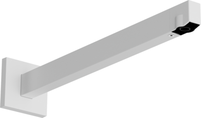 Bras de douche mural Hansgrohe Pulsify E 390 mm avec rosace carrée en blanc mat