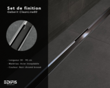 Set de finition Geberit CleanLine80 - Noir chromé / brossé - Longueur 30 - 90 cm
