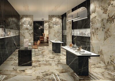 Marvel Gala Desert Soul Polished Porcelain Stoneware 120 x 278 cm - Atlas Concorde