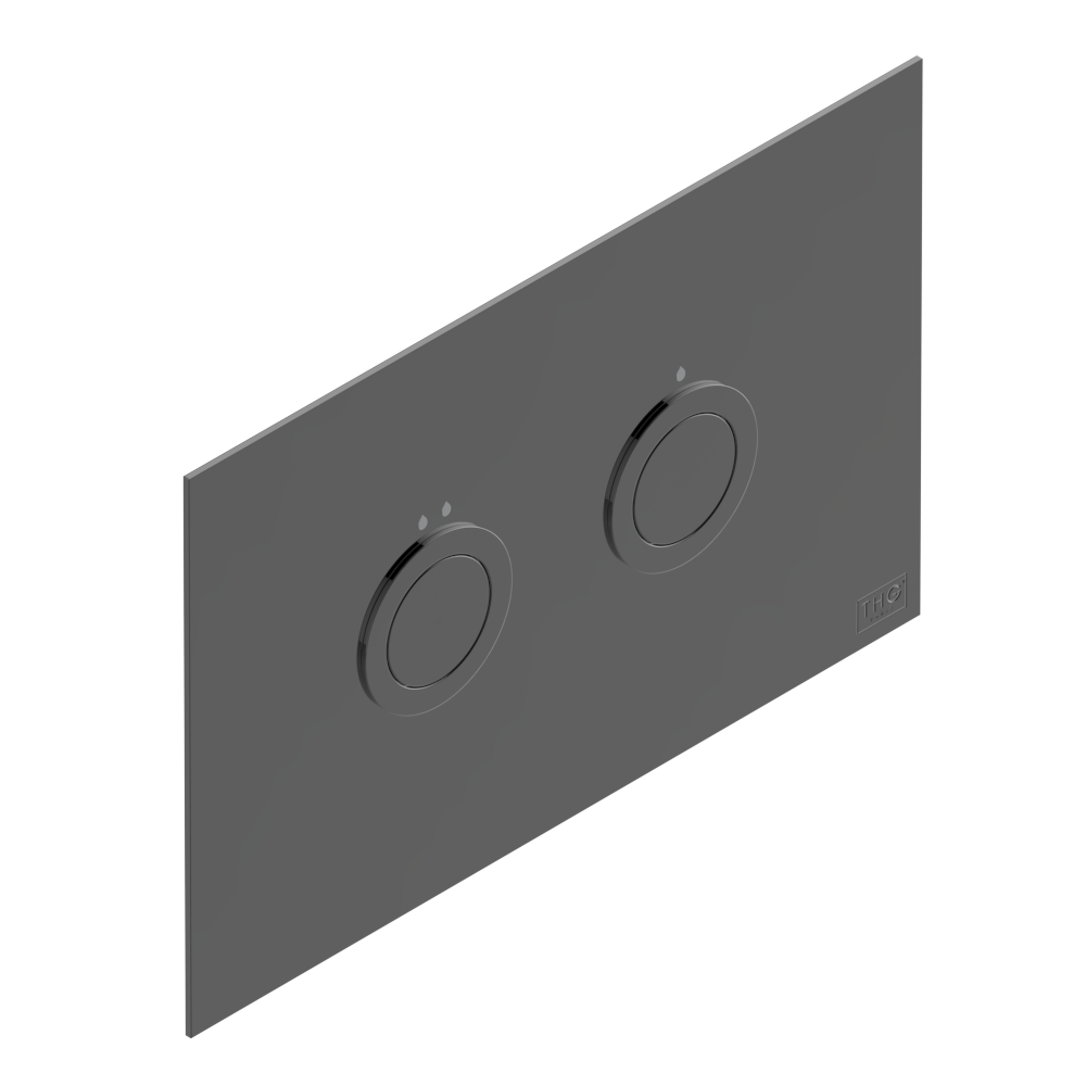 Plaque de déclenchement THG Paris WC compatible avec bâti-support Geberit Sigma (modèle contemporain) - PVD Graphite Mat