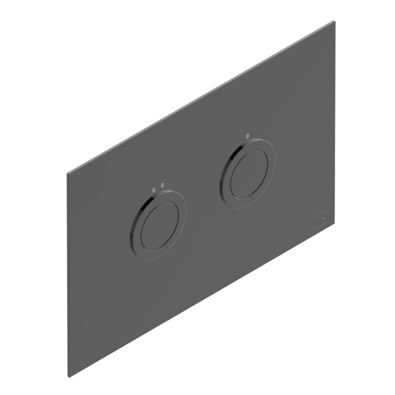 Plaque de déclenchement THG Paris WC compatible avec bâti-support Geberit Sigma (modèle contemporain) - PVD Graphite Mat