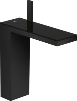 Mitigeur de lavabo AXOR MyEdition 230 avec bonde push-open en noir mat / verre noir