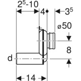 Siphon d’urinoir Geberit sortie horizontale