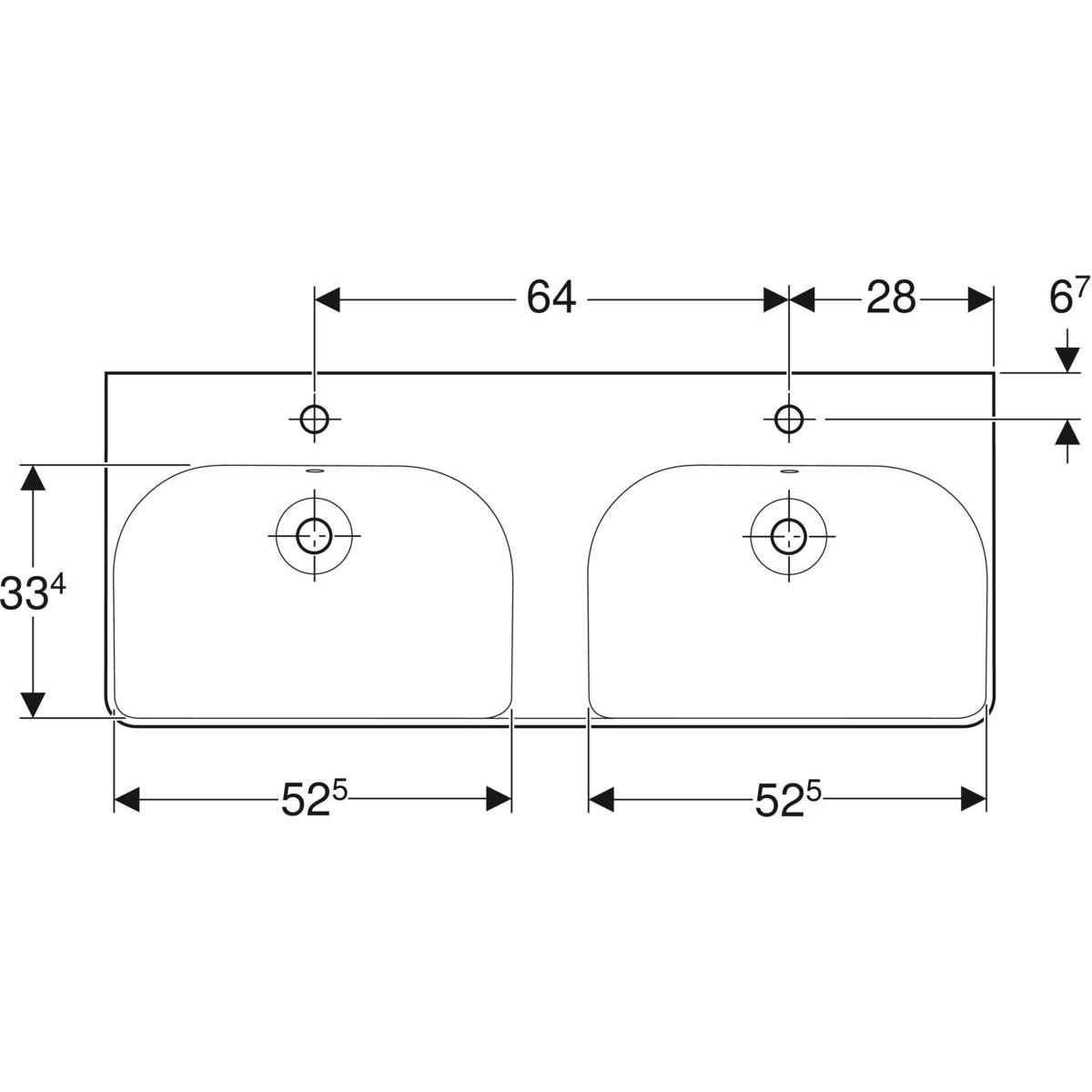 Plan-vasque double Geberit Smyle Square 120 cm - vue 4