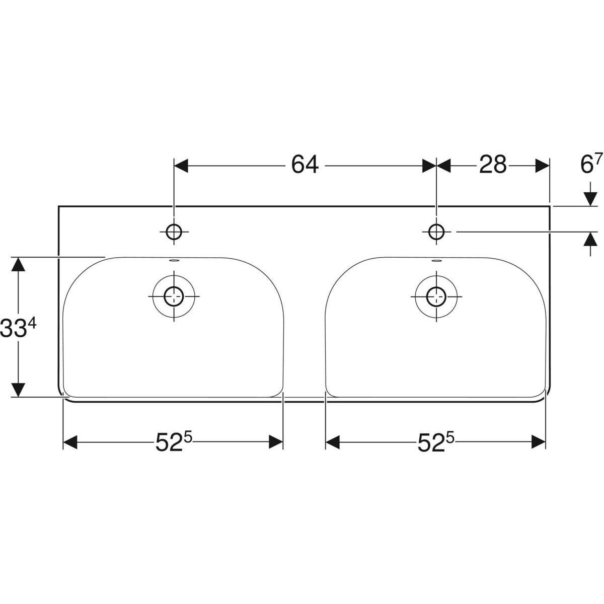 Plan-vasque double Geberit Smyle Square 120 cm — vue 4