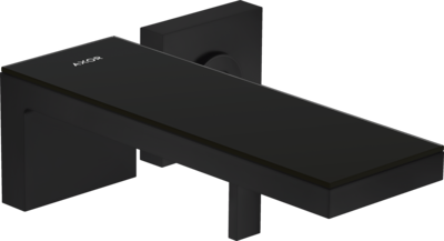 Mitigeur de lavabo encastré AXOR MyEdition bec 221, avec bonde à écoulement libre en noir mat / verre noir