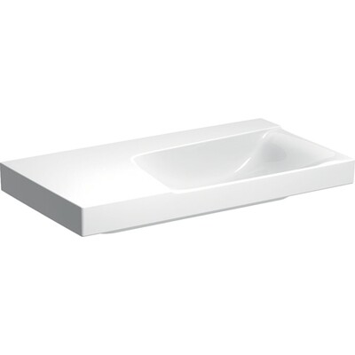 Plan-vasque Geberit Xeno² 90 cm avec espace de rangement à gauche et sans trou de robinetterie