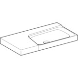 Plan-vasque Geberit Xeno² 90 cm avec espace de rangement à gauche et sans trou de robinetterie