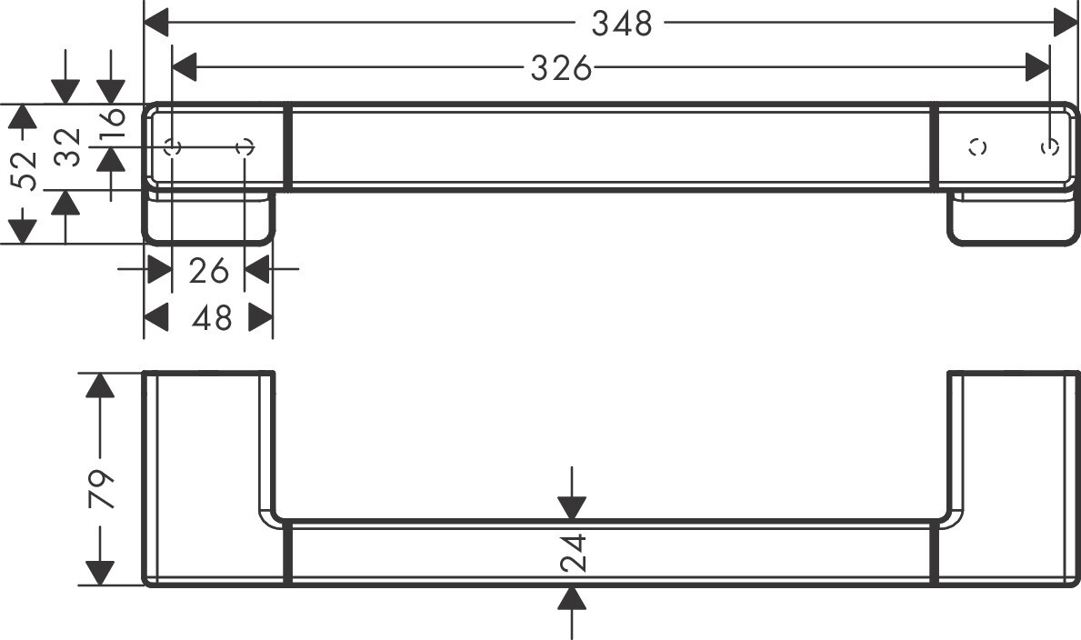 Barre d'appui Hansgrohe AddStoris en blanc mat — vue 2