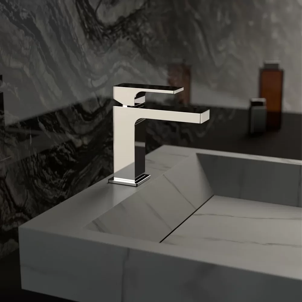 Mitigeur de lavabo Remer Absolute 114 en laiton chromé avec tirette et vidage - vue 2