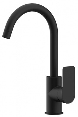 Mitigeur de cuisine Remer Infinity avec bec haut mobile en laiton noir mat