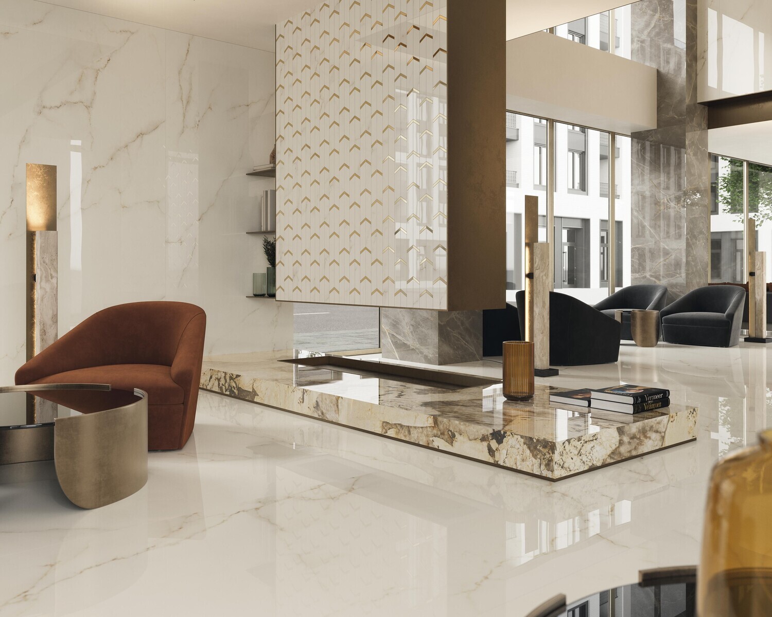 Grès cérame Marvel X Calacatta Apuano poli 120 x 278 cm - Atlas Concorde — vue 2