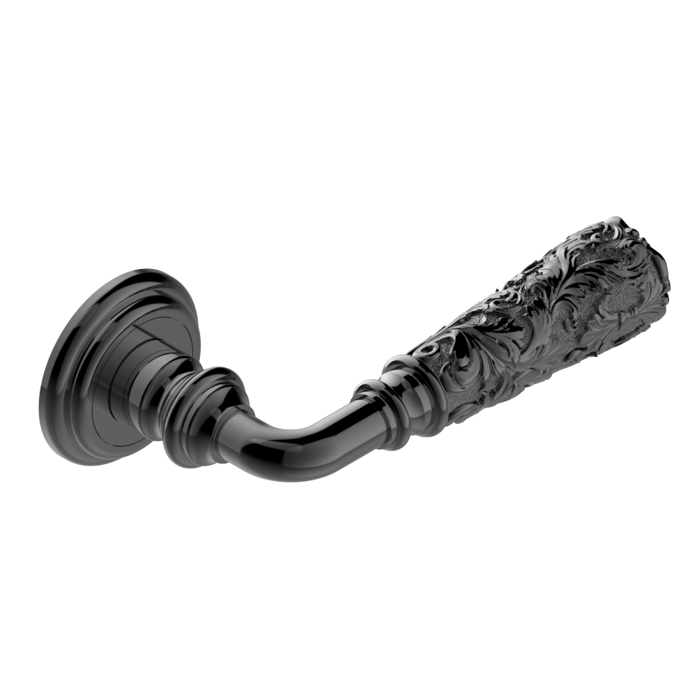 Paire de poignées de porte PVD graphite contour Louis XV THG Paris ​- Collection &quot;London&quot;