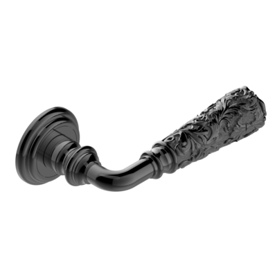 Paire de poignées de porte PVD graphite contour Louis XV THG Paris ​- Collection &quot;London&quot;
