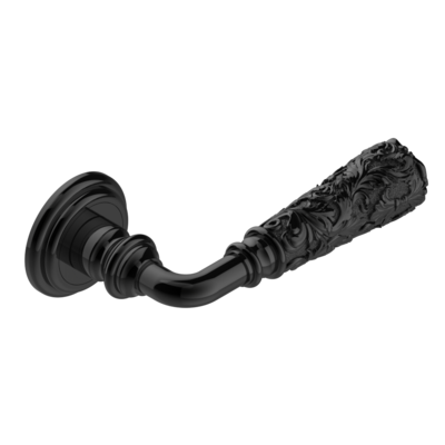 Paire de poignées de porte PVD bronze browncontour Louis XV​ THG Paris ​- Collection &quot;London&quot;
