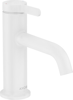 Mitigeur de lavabo AXOR One 70 avec bonde à écoulement libre en blanc mat