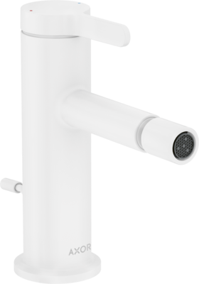 Mitigeur de bidet AXOR One avec tirette et vidage en blanc mat
