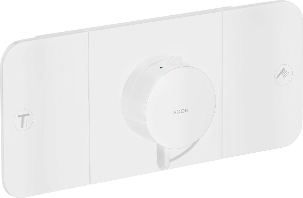 Module thermostatique encastré AXOR One avec 2 fonctions en blanc mat