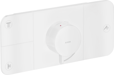 Module thermostatique encastré AXOR One avec 3 fonctions en blanc mat