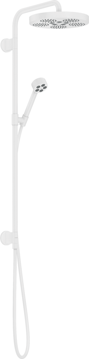 Colonne de douche AXOR One avec douche de tête 280 pour installation encastrée en blanc mat