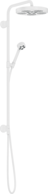 Colonne de douche AXOR One avec douche de tête 280 pour installation encastrée en blanc mat