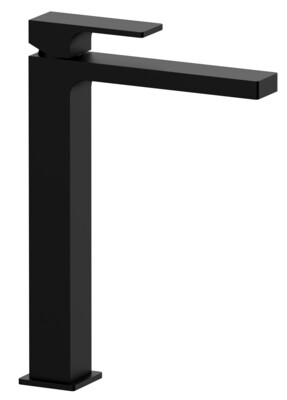 Mitigeur de lavabo rehaussé Remer Absolute 274 avec vidage clic-clac en laiton noir mat