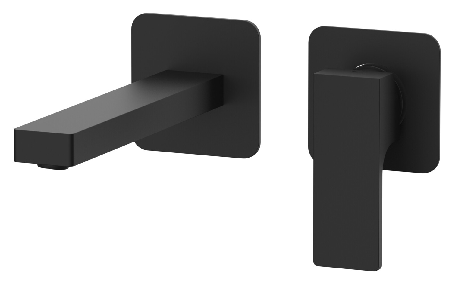 Mitigeur de lavabo encastré avec plaque horizontale Remer Absolute en laiton noir mat (bec 23 cm)