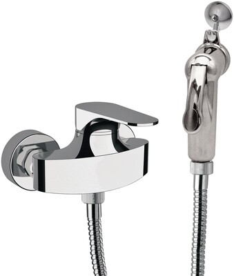 Ensemble hygiénique de WC avec mitigeur apparent Remer Classline en laiton chromé