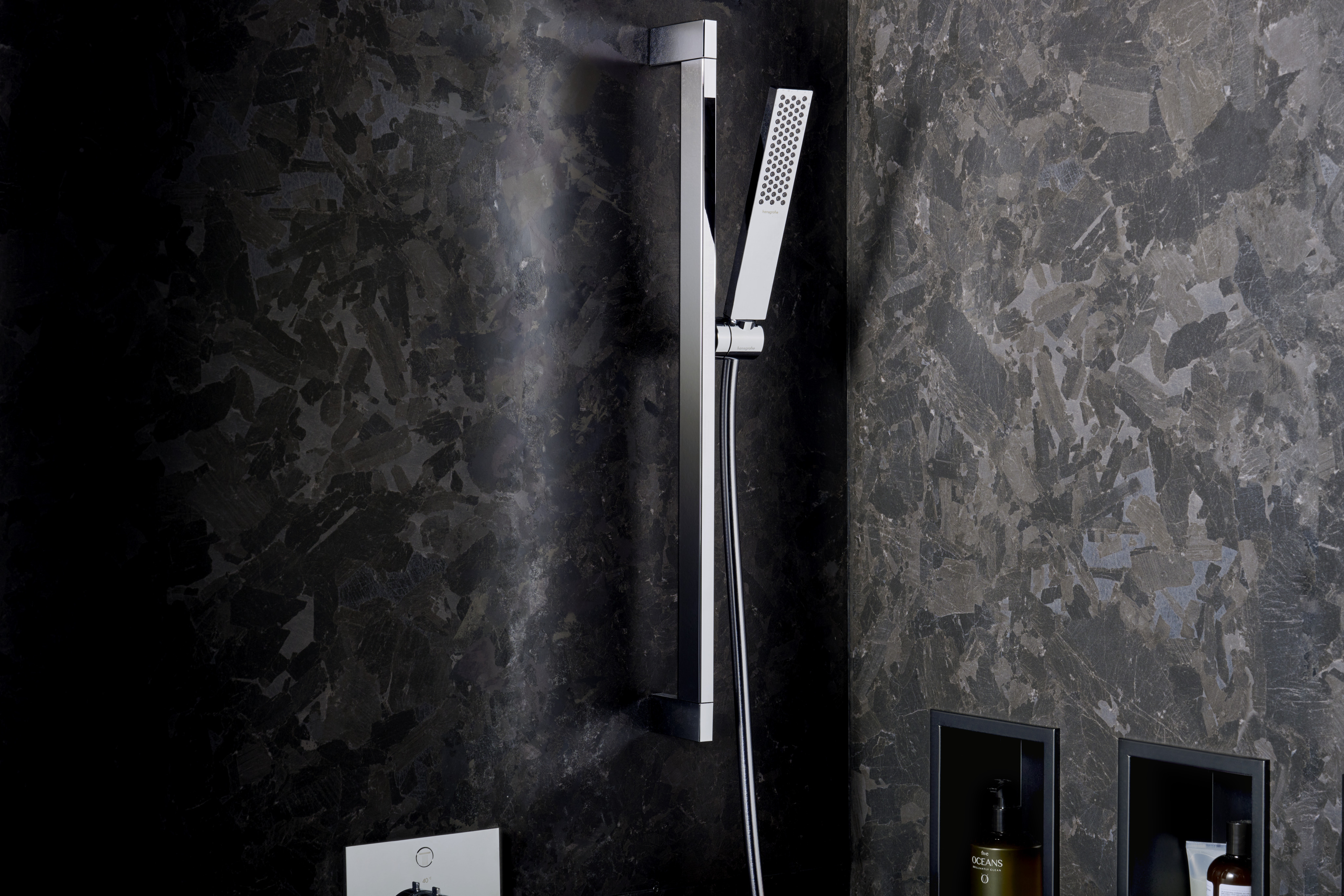 Barre de douche Hansgrohe avec douchette à main Pulsify E 100 EcoSmart et flexible Isiflex - vue 5