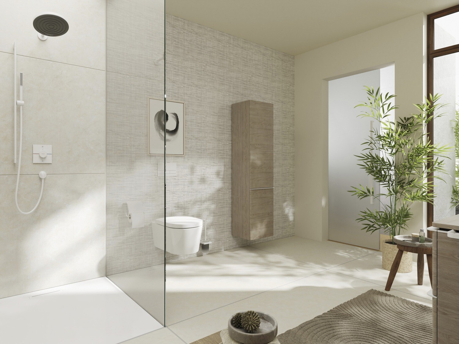 Douche de tête Hansgrohe Pulsify S 260 1 jet EcoSmart en blanc mat — vue 3