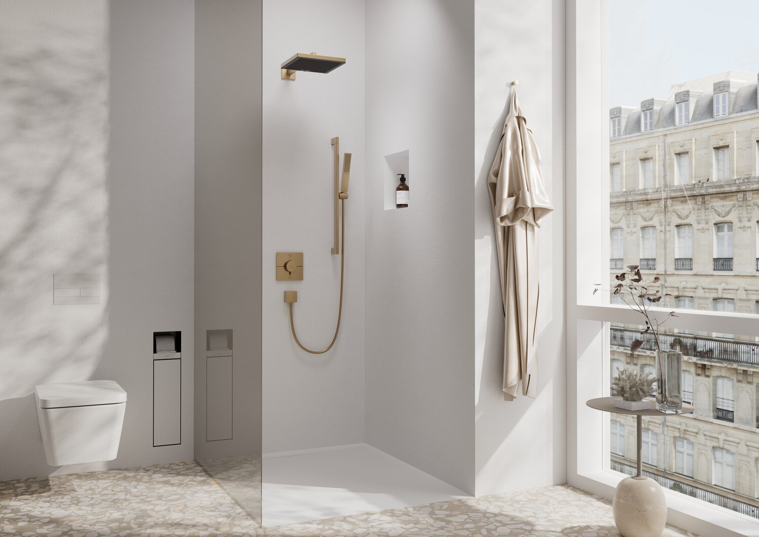 Douchette à main Hansgrohe Pulsify E 100 1 jet EcoSmart en bronze brossé — vue 5